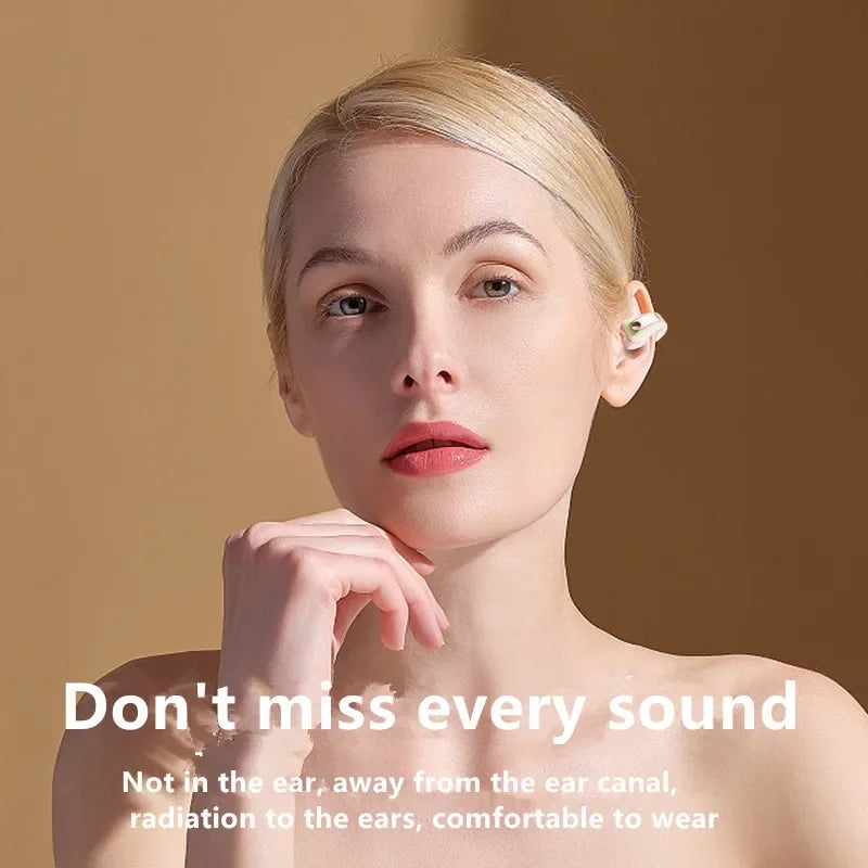 Clip-On Bluetooth 5.3 Open-Ear Earphone | Wireless Sport Headset with Noise Canceling Mic
