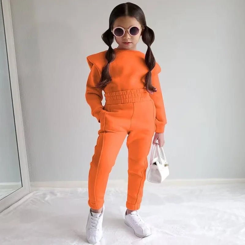 Girls Fall Sport Set | Crop Top + Jogger Pants 1–7Y