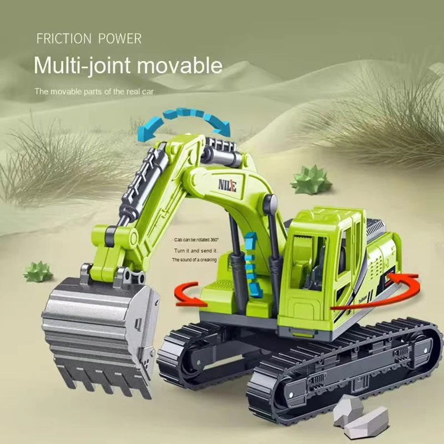 Excavadora de Juguete con Inercia - Camión de Construcción Educativo para Niños y Niñas
