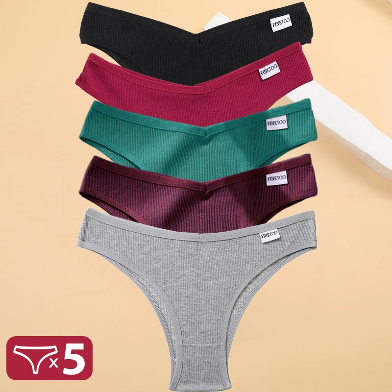 Set de 5 Panties de Algodón Hipoalergénico para Mujer