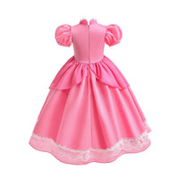 Lace Puff Sleeve Ball Gown – Elegant Princess Party Dress for Girls Ages 4–8