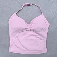 Conjunto Yoga 2 Piezas Mujer - Top Halter Sin Espalda y Shorts Cintura Alta Seamless
