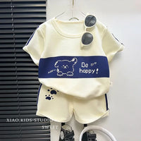 Toddler Striped Summer Set - Cotton Blend Top & Shorts