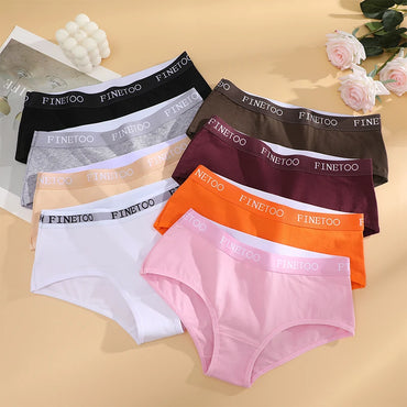 Panties Triangulares de Algodón FINETOO - Tiro Bajo con Realce de Cadera