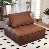 Nordic Modular Lazy Sofa - Single Person Lounger with Cat-Scratch Resistant Leather