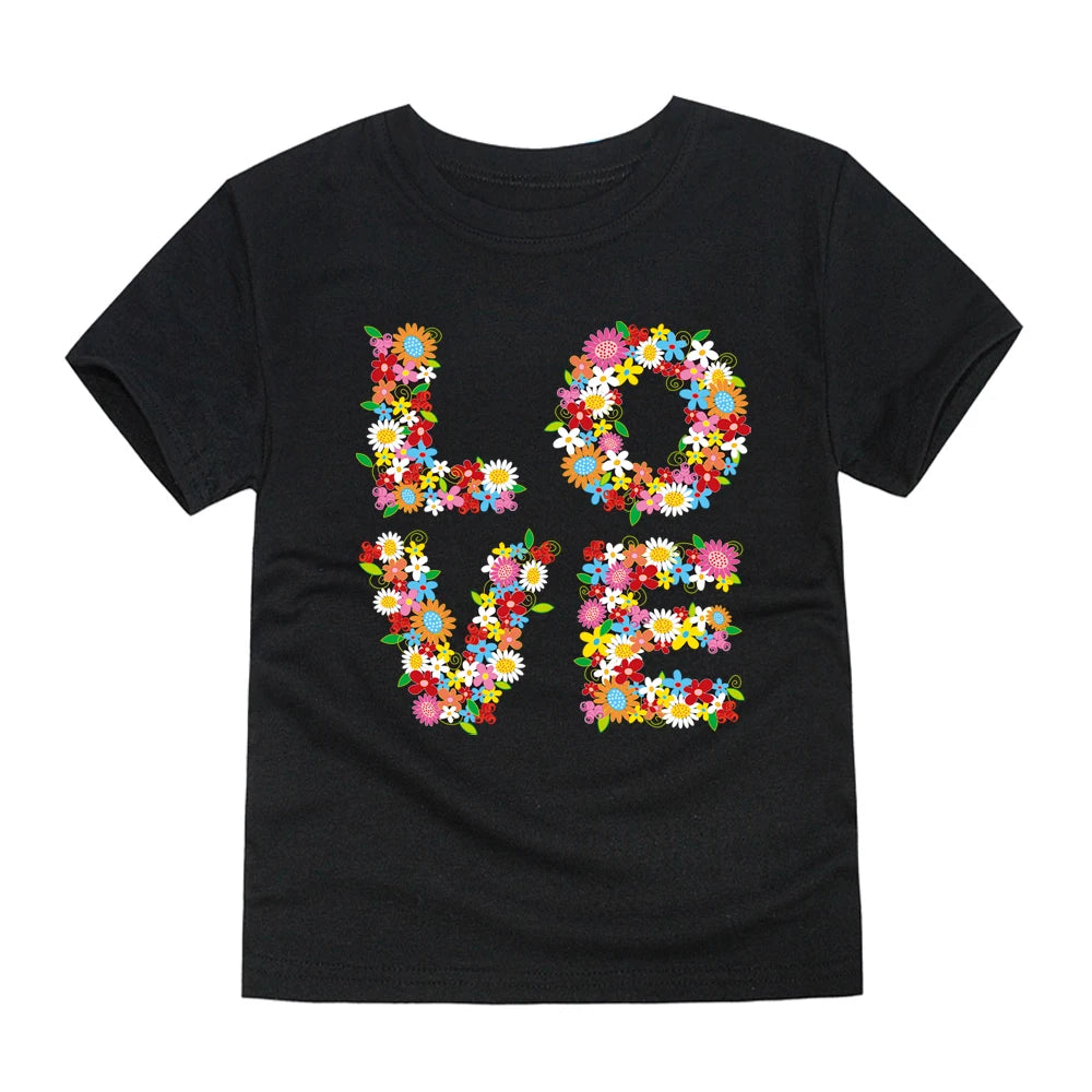 Girls 100% Cotton Flower Print T-Shirt | Sizes 2–14 Years | Pink & White