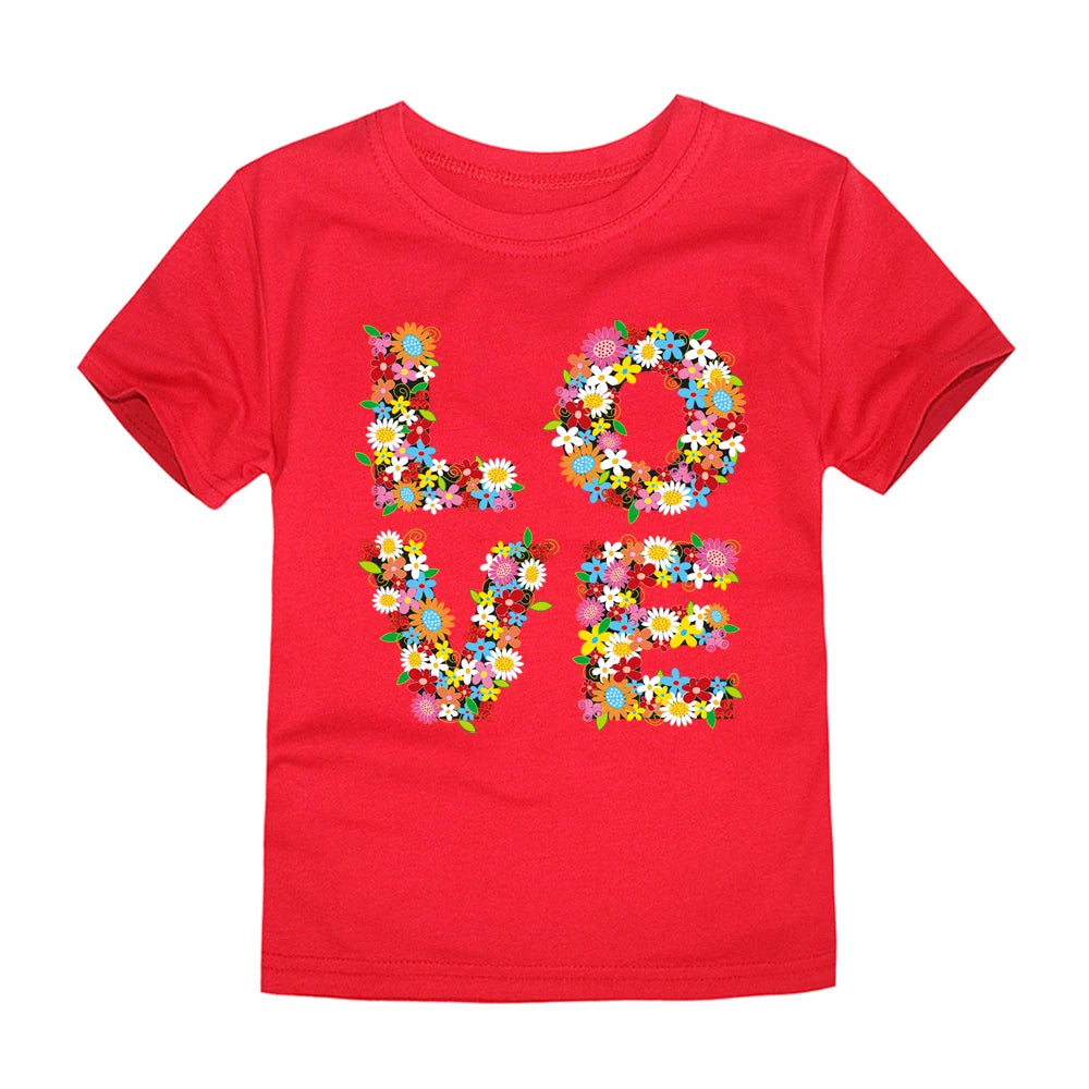 Girls 100% Cotton Flower Print T-Shirt | Sizes 2–14 Years | Pink & White