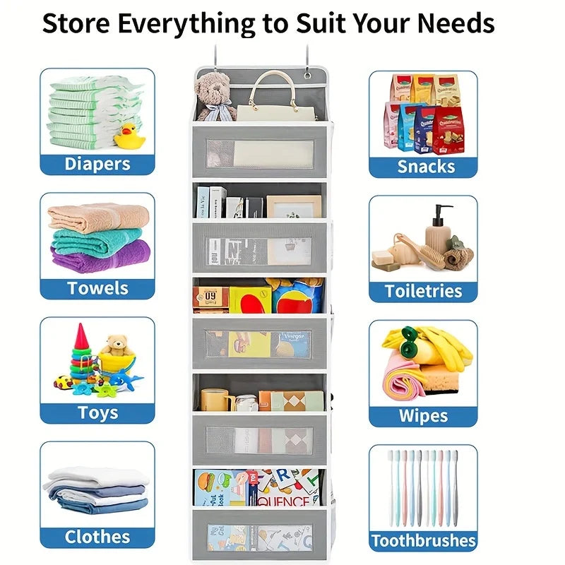 5-Shelf Over-the-Door Hanging Organizer – Large Capacity Storage for Bedroom & Bathroom