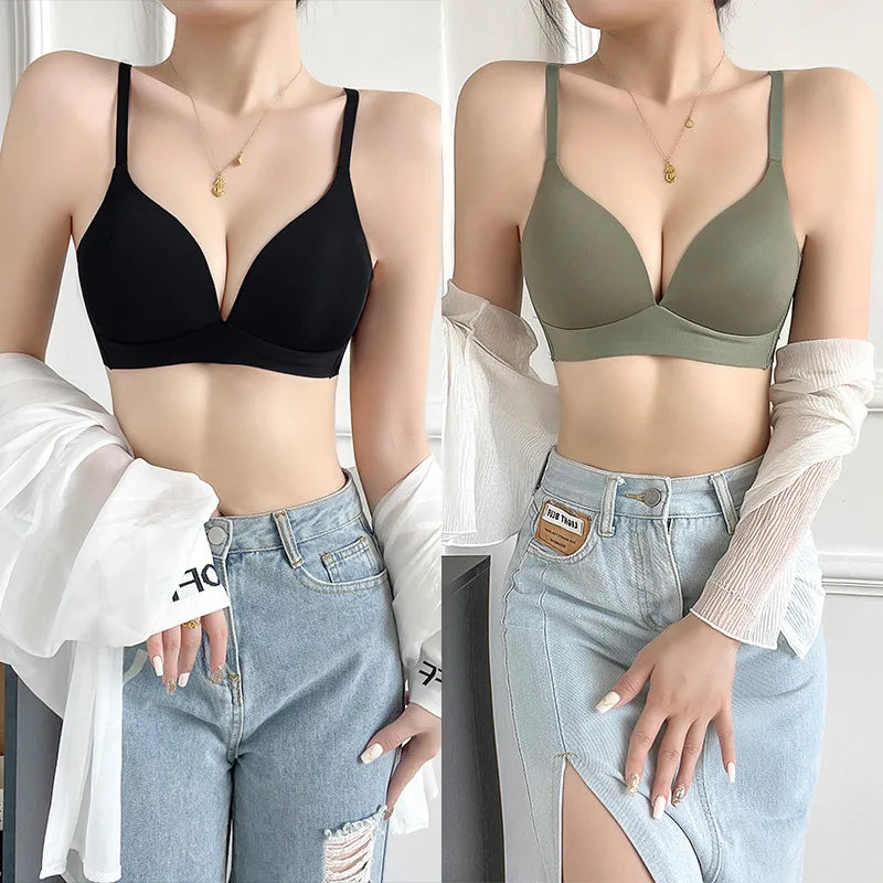 FallSweet 3-Pack Seamless Push-Up Bralette Set | Wireless 3/4 Cup Lingerie
