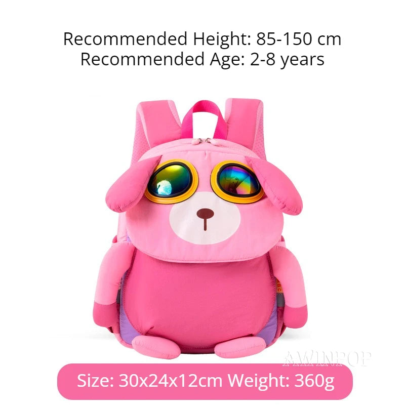 3D Cartoon Dog Backpack - Ultra Lightweight Kids School Bag for Kindergarten