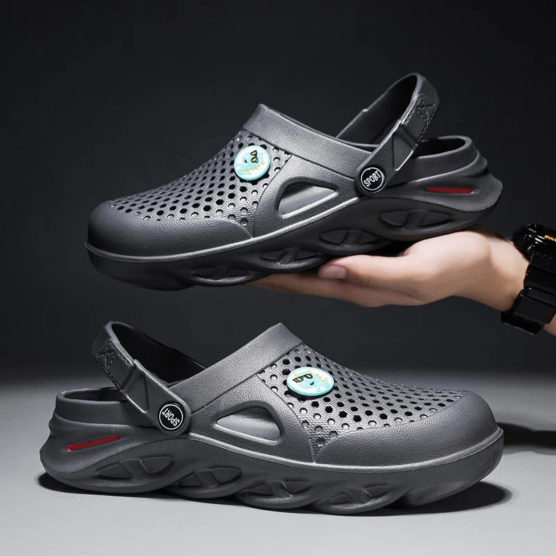 Men's Platform Clogs | Anti-Slip Waterproof Sandals for Beach, Garden & Casual Wear