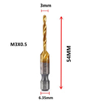 HSS Titanium Metric Tap Drill Bits Set | M3–M10 Thread Taps