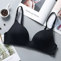 Ultra-Thin Ice Silk Wireless Push-Up Bra – Seamless Gather Bralette | 3/4 Cup | Everyday Lingerie