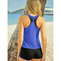 2025 Leopard Print round Neck Sleeveless Slim Fit Gourd Island Bikini Top with Strap Swimsuit Separate Bottom Swimwear