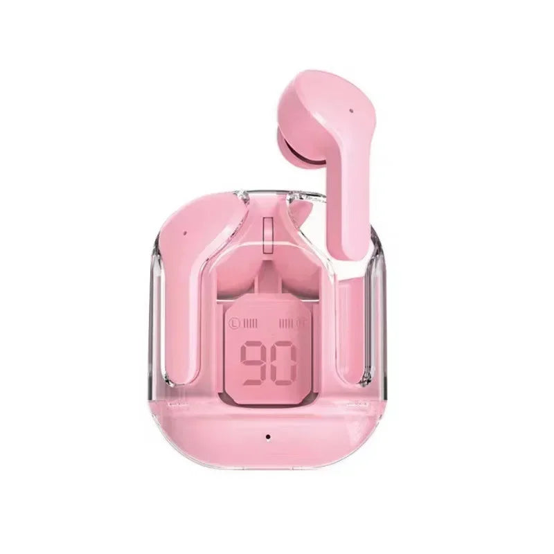 TWS ANC Wireless Earbuds – Hi-Fi Stereo, Transparent Charging Case with Digital Display