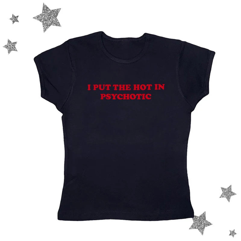 Aesthetic Baby Tee | Y2K Fairy Crop Top for Women – Cute Printed Streetwear