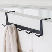 5-Hook Over-the-Door Organizer Rack – No-Drill Iron Hanger for Coats, Towels & Bags