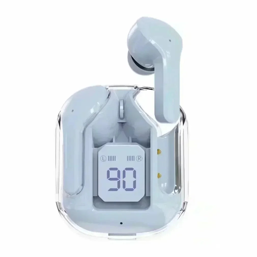 LS T6 ANC TWS Earphones | Bluetooth 5.3 Active Noise Cancelling 20H Battery Fast Charge LED Display Transparent Case