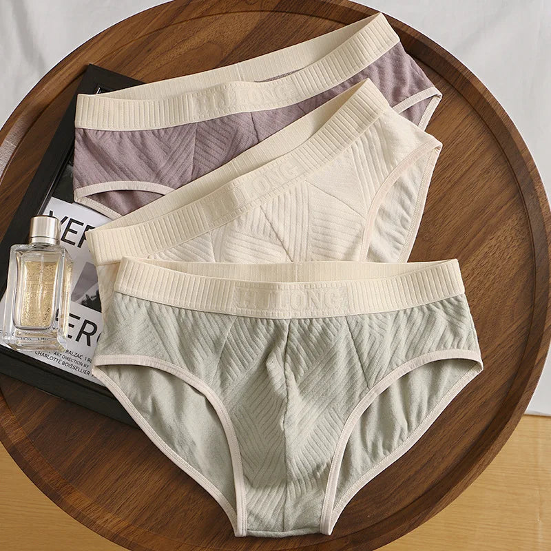Men's Cotton Briefs – Soft, Breathable & Comfortable | Mid-Rise Striped Underwear