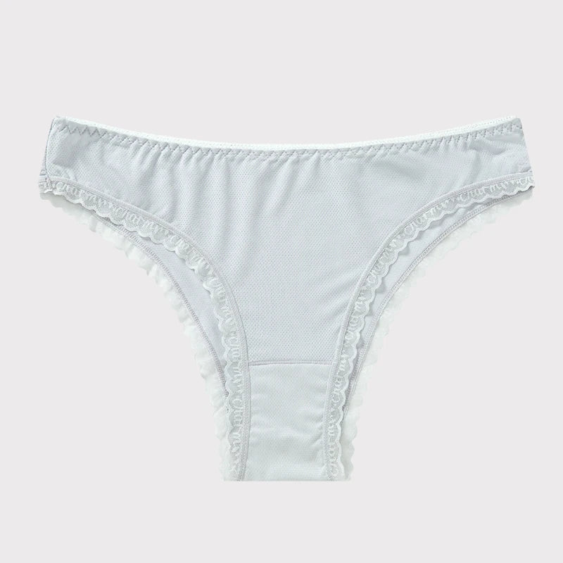 Ice Silk G-String Tanga – Low-Rise, Ultra-Soft Lace Trim | Women's Everyday Underwear | M–XL