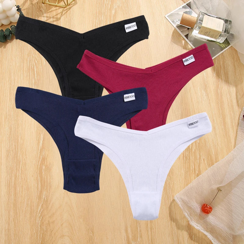 Set de 4 Panties de Algodón Talle V para Mujer