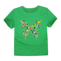 Girls 100% Cotton Flower Print T-Shirt | Sizes 2–14 Years | Pink & White