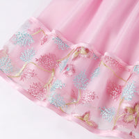 Floral Embroidered Lace Ball Gown – Sleeveless Princess Party Dress for Girls