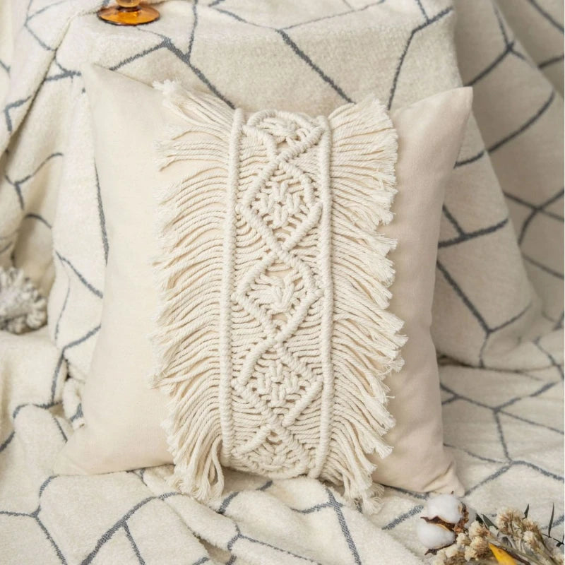 Bohemian Embroidered Cushion Cover | Handwoven Colorful Boho Chic Pillowcase