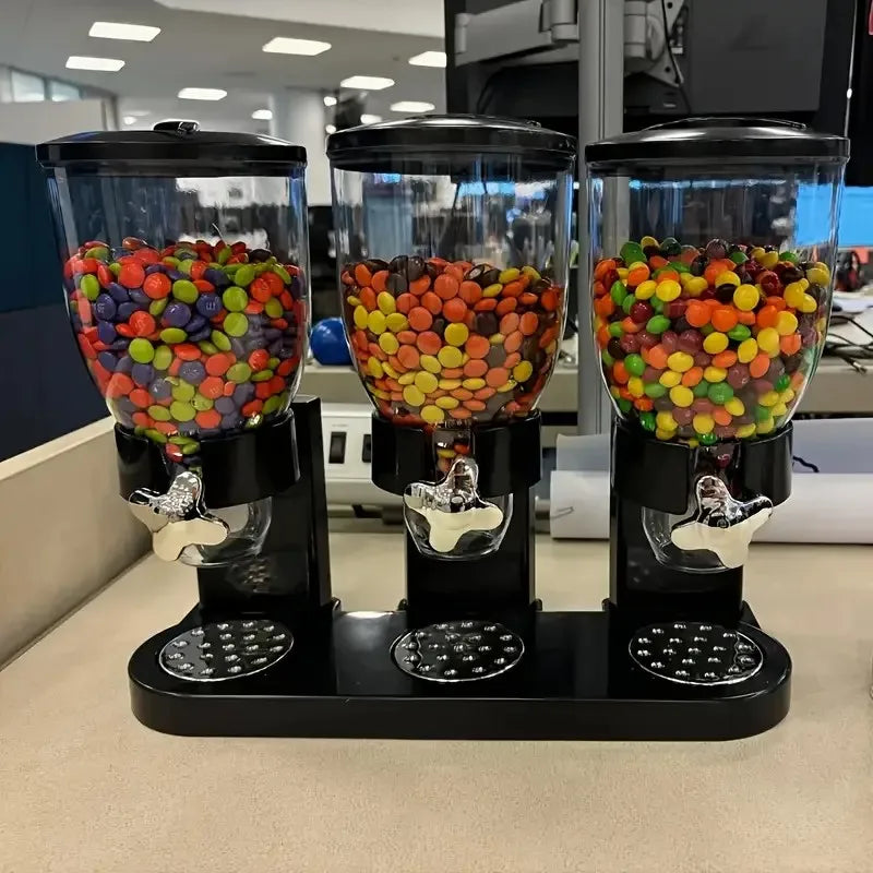 3 Canister Cereal Dispenser, Kitchen Pantry Storage Organizer for Cereal, Rice, snacks, Countertop Space Saving Containers