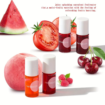 Fruity Lip Tint Water Gloss – Moisturizing Waterproof Liquid Lipstick | High Pigment Long-Lasting Non-Stick