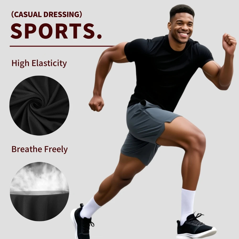 Men's 5-Pack Quick Dry Sport Shirts - Athletic Performance Tees