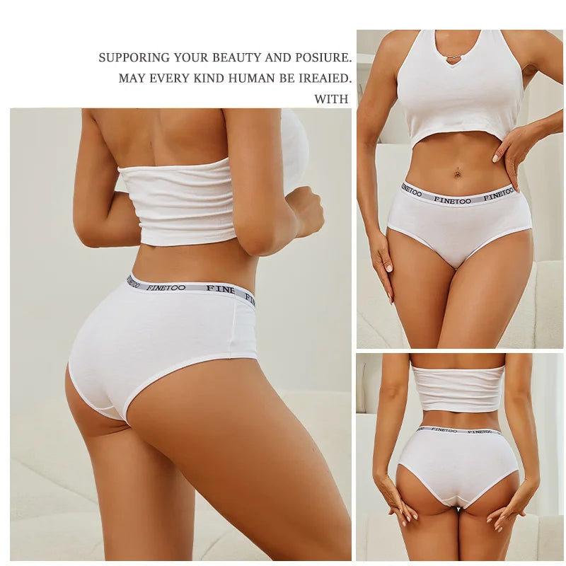 Set de 3 Panties de Algodón con Cinturón de Letras - Ropa Interior Sexy