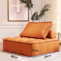 Nordic Modular Lazy Sofa - Single Person Lounger with Cat-Scratch Resistant Leather