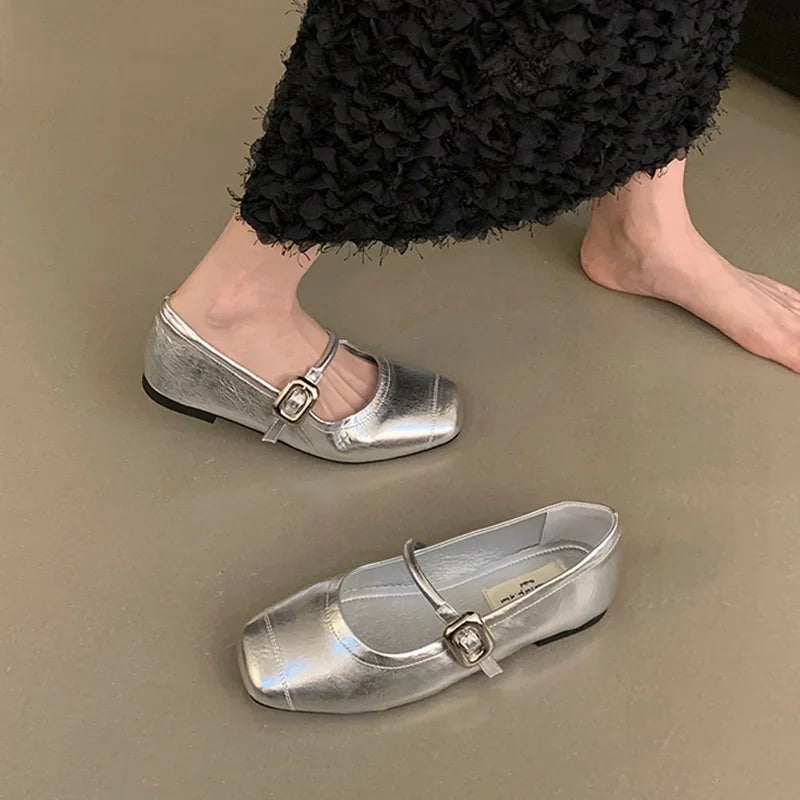 Women's Cute Ballerina Flats - Mary Jane Slip-On Loafers