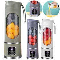 450ml Portable Juicer Electric Juicer Cup USB Rechargeable Mini Electric Juicer 1500mAh with 8 Blades for Home Office Travel