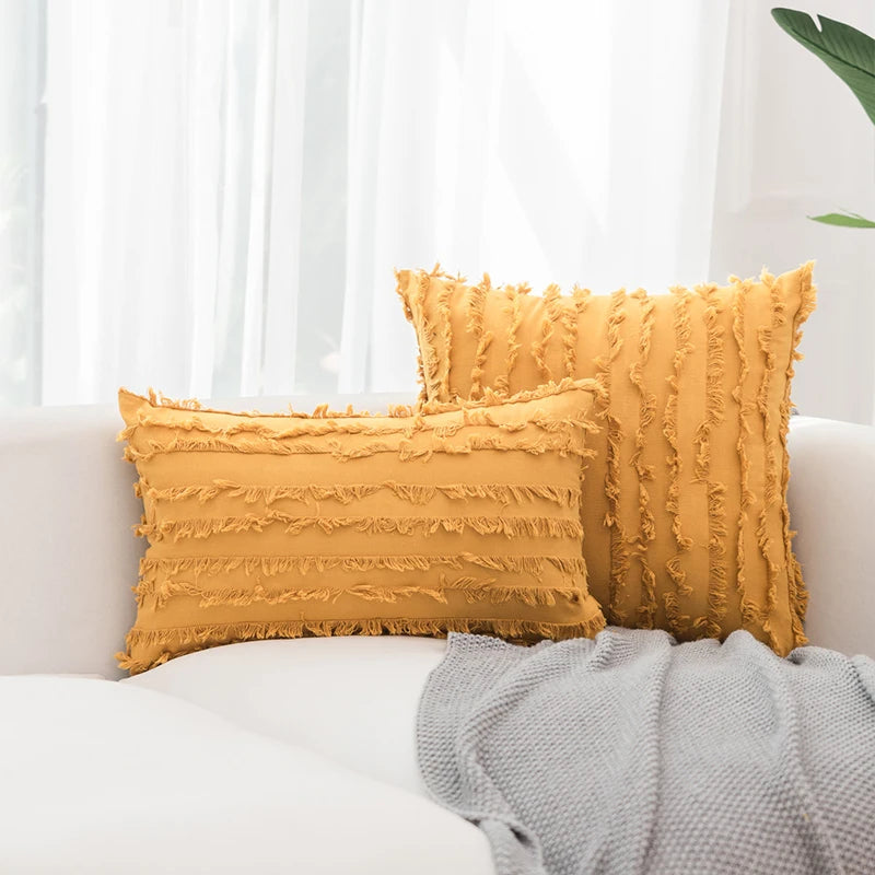Nordic Cotton Linen Throw Pillow Cover | Soft Plain Cushion Case for Sofa & Bed