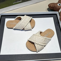 Girls Summer Crochet Strap Sandals - Lightweight Beach Slides