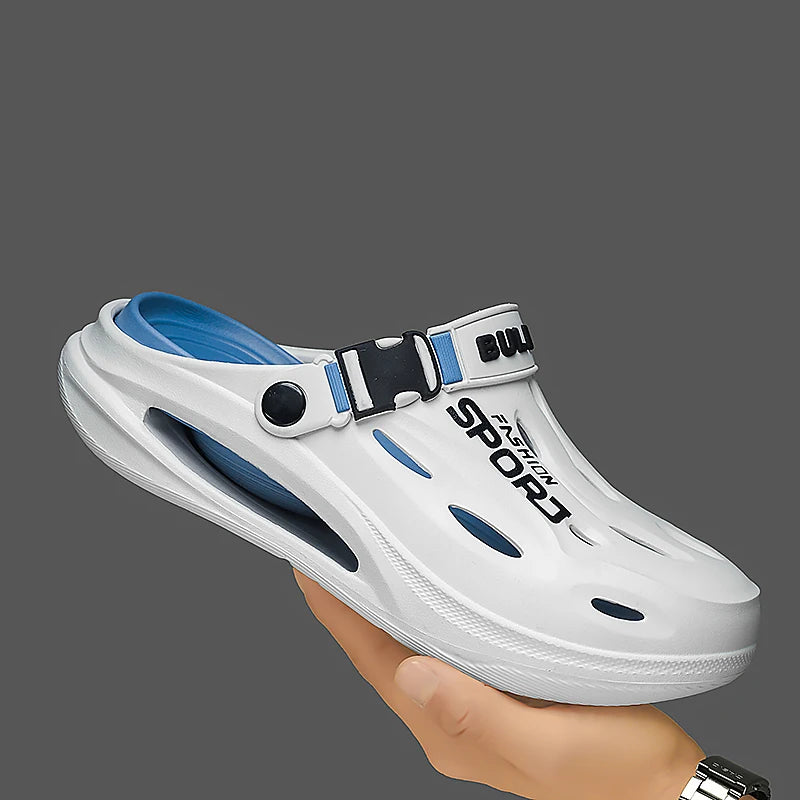 Men's Sport Clogs with Buckle Strap - Non-Slip EVA Beach & Driving Shoes