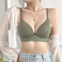 Japanese-Style Seamless Push-Up Bra – Wire-Free Deep V Bralette | 3/4 Cup | Sizes S–XXL