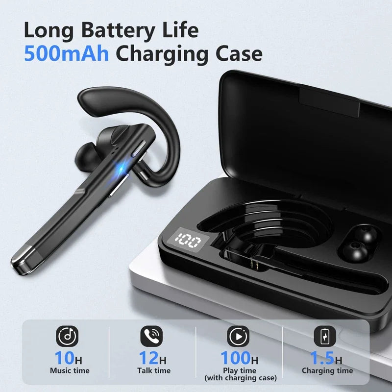STTKGZD YYK-520 Business Bluetooth 5.1 Earphone | ENC + CVC 8.0 Noise Reduction 10H Multipoint 180H Standby Ear-Hook