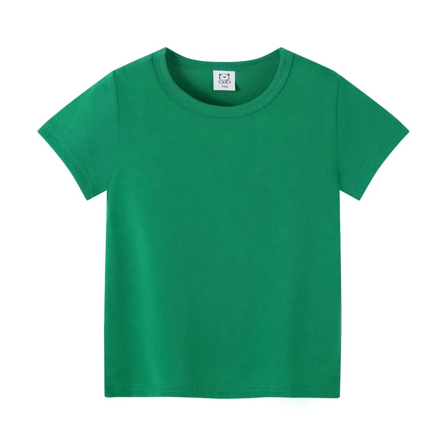 Kids Unisex 100% Cotton Short Sleeve T-Shirt | Solid Colors | Ages 2–12
