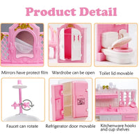 Dollhouse Miniature Furniture Set – 1:12 Scale Bedroom, Kitchen, Bathroom & Living Room