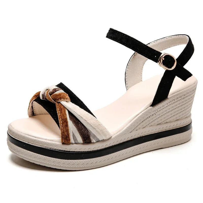 Open Toe Wedge Sandals for Women Summer Shoes босоножки женские Female Leisure Pumps Ankle Strap High Heels Ladies Slingbacks