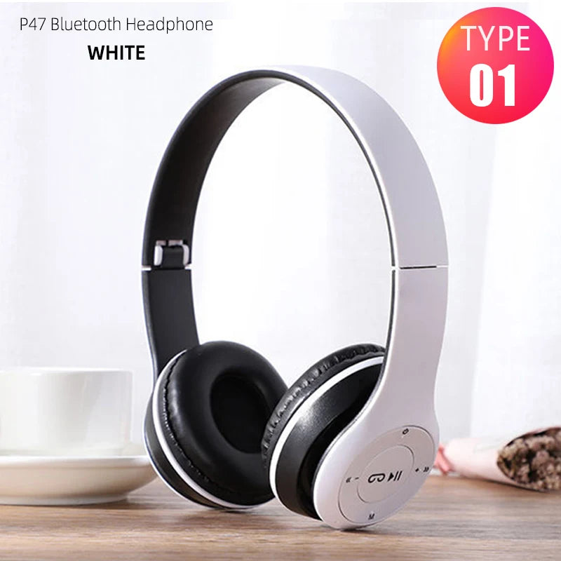 P47 Wireless Bluetooth Headphones – Foldable Over-Ear | HiFi Stereo Bass | Kids & Adults