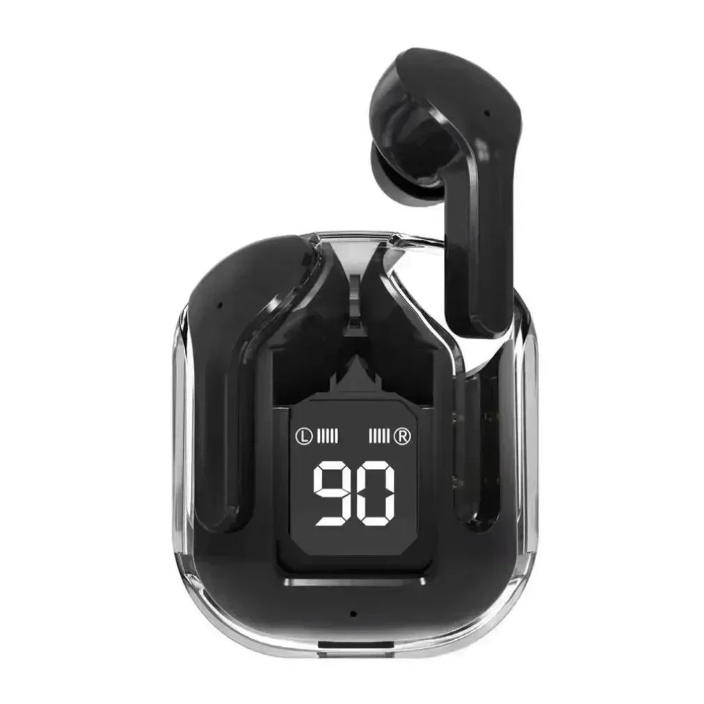 LS T6 ANC TWS Earphones | Bluetooth 5.3 Active Noise Cancelling 20H Battery Fast Charge LED Display Transparent Case