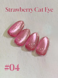 Glitter Cat Eye Gel Nail Polish — Whitening Strawberry Pink, Glass Bead Effect, 10ml