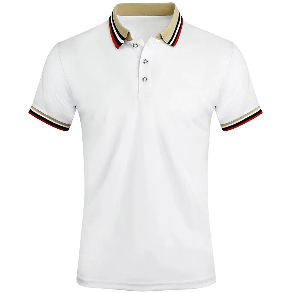 Striped Business Casual Polo Shirt | Men’s Breathable Short Sleeve Top | EU S–XXL