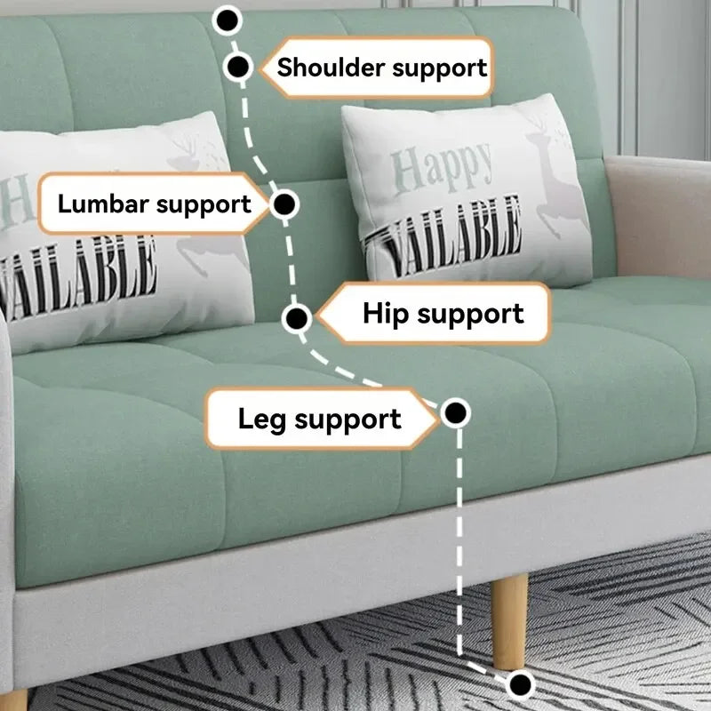 Convertible Sofa Bed - Foldable 3-Seater with Hidden Storage