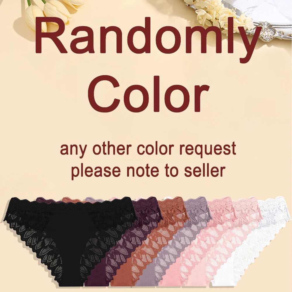 Set 4 Panties Sexy de Encaje Floral - Lencería Transparente Tiro Bajo