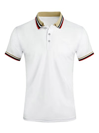 Striped Business Casual Polo Shirt | Men’s Breathable Short Sleeve Top | EU S–XXL